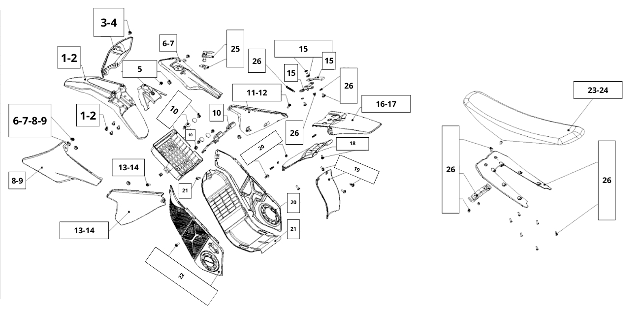 Plastic parts assembly