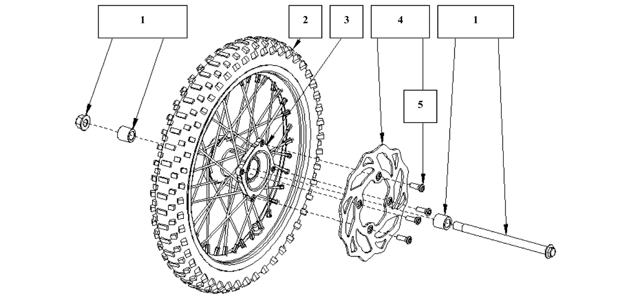 FRONT WHEEL + FRONT BRAKES