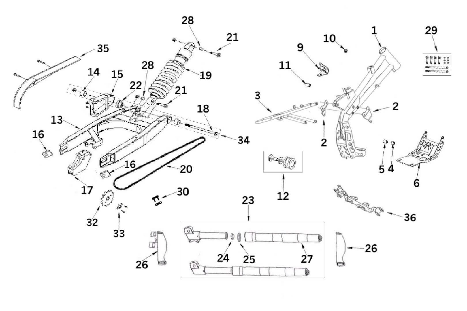 Frame and suspension