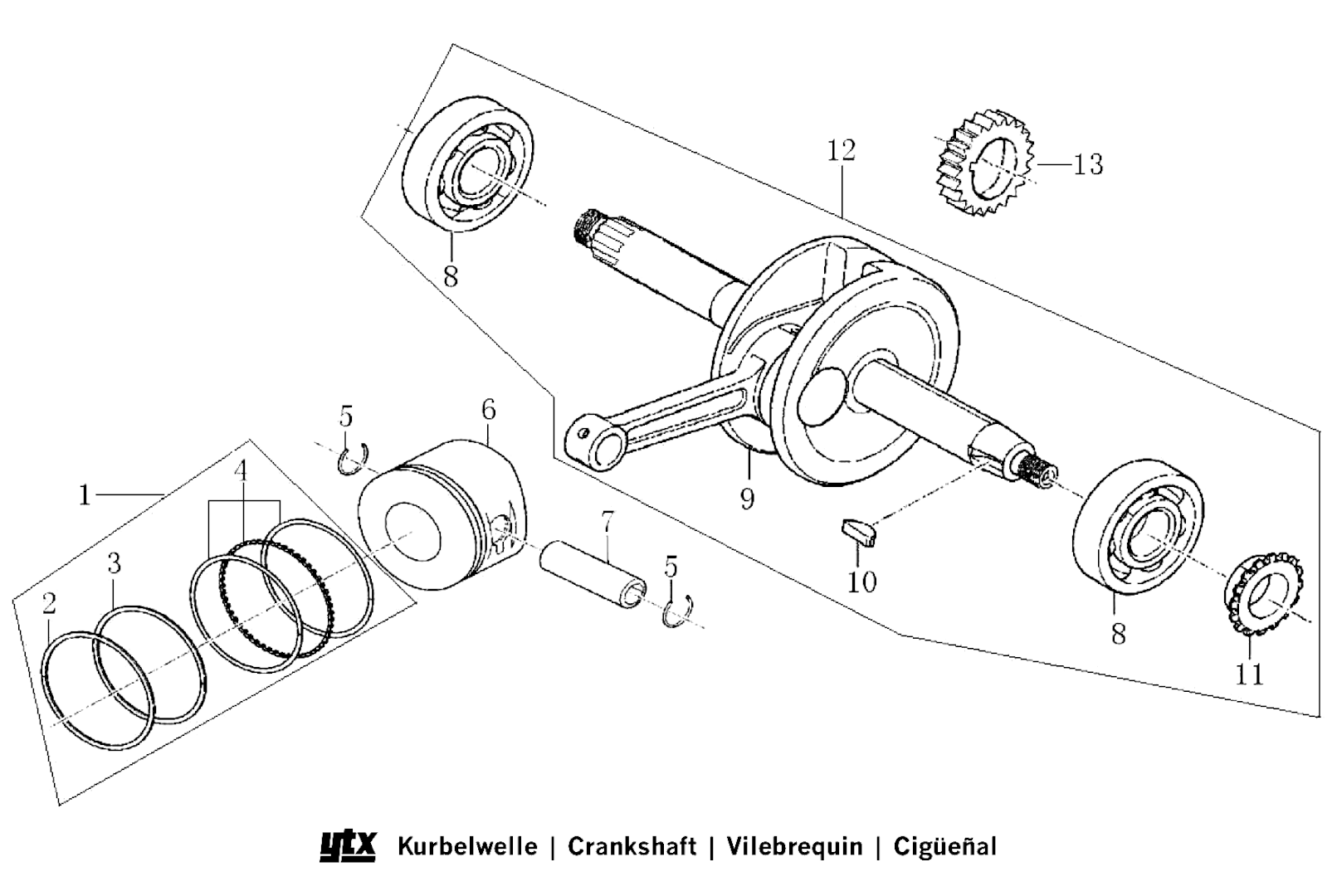 PISTON AND CRANKSHAFT