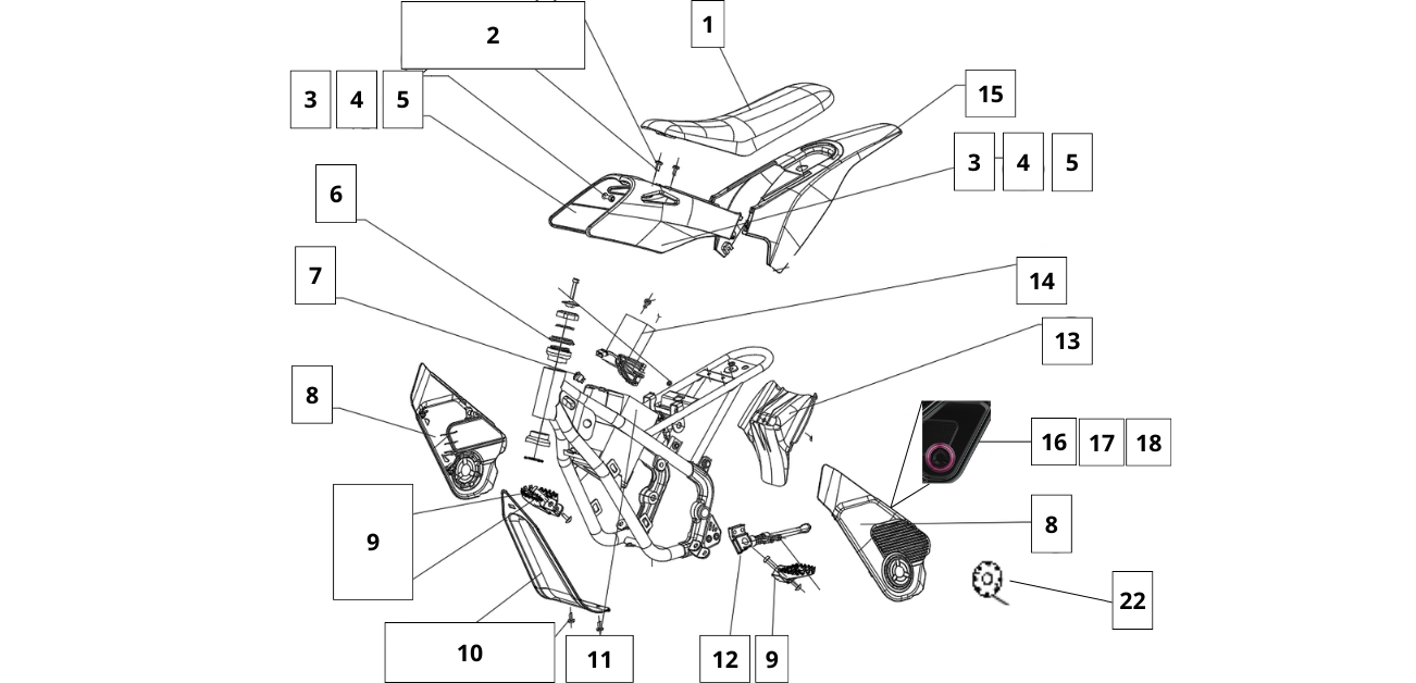Frame, Seat and plastics