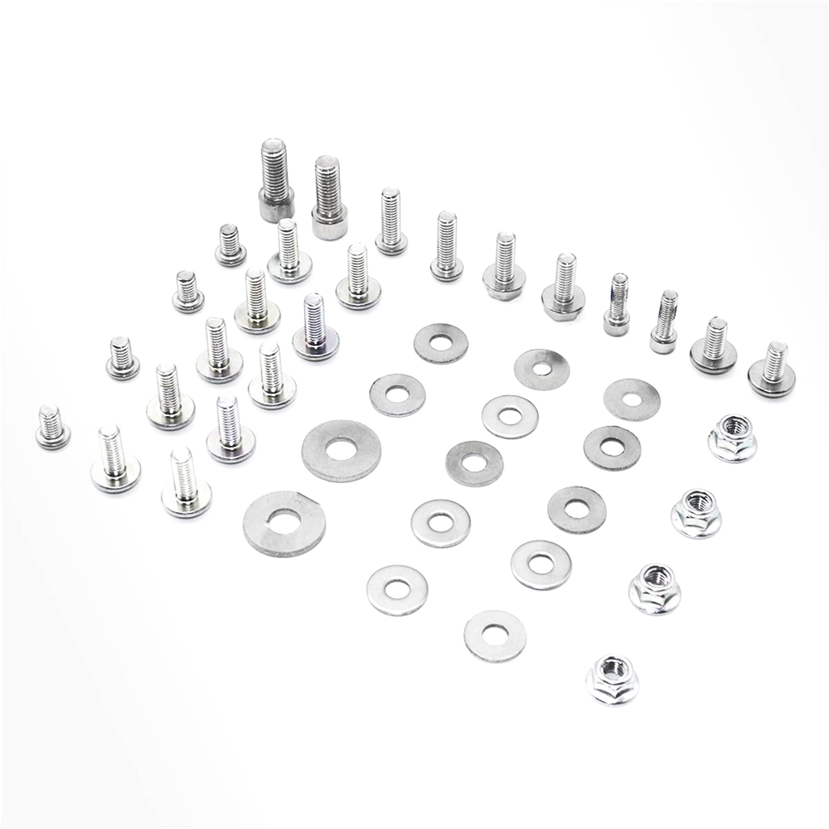 Set of screws for plastics